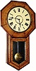 C.1880, New Haven Clock Co., 8-day time/strike walnut and inlay long drop school clock.