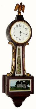 C.1929, New Haven Clock Co., "Willis", 8-day lever movement banjo timepiece in generally good original condition. — Antique Clocks Price Guide
