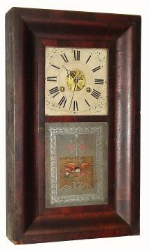 C.1852, F. C. Andrews, Bristol, Conn., 30-hour time/strike OG shelf clock in good, original unrestored condition. — Antique Clocks Price Guide