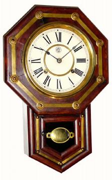 C.1913, Waterbury Clock Co., "Yeddo - 8 Inch", 8-day time and strike schoolhouse clock. — Antique Clocks Price Guide