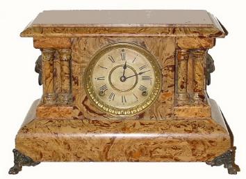 C.1892, Seth Thomas Clock Co., 8-day time and strike Adamantine mantle clock, in good, as-found condition. — Antique Clocks Price Guide