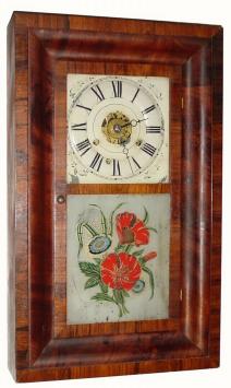C.1860, Seth Thomas Clock Co., Plymouth Hollow, Conn., 30-hour time/strike/alarm OG clock, in very good condition. — Antique Clocks Price Guide