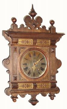 C.1890, German, Small Walnut cartel clock in fair to good original condition. — Antique Clocks Price Guide