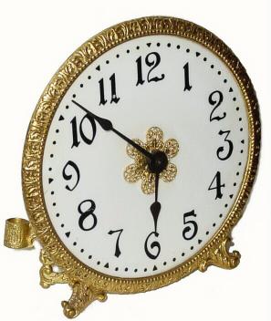 C.1905, (prob.) Wm. L. Gilbert Clock Co., "gaslight" timepiece which fit on a gas light arm and could be illuminated at night. — Antique Clocks Price Guide
