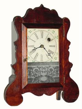 C.1860, Terhune and Edwards, New York, 30-hour miniature scroll front timepiece in rosewood and in excellent original condition (unrestored). — Antique Clocks Price Guide