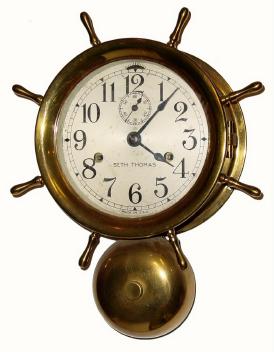 C.1936, Seth Thomas Clock Co., Monitor variant, 1-day time and strike ship's bell clock. — Antique Clocks Price Guide
