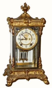C.1914, Ansonia Clock Co., "Elysian" 8-day time and strike crystal regulator in good as-found condition. — Antique Clocks Price Guide