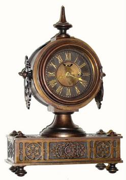 C.1874, American Clock Co., "Tucker No. 2" 30-hour lever movement iron cased mantle timepiece (with bronze finish). — Antique Clocks Price Guide