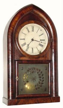 C.1846, Brewster and Ingrahams, 8-day time and strike beehive clock, with a ribbed plate movement and original brass springs. — Antique Clocks Price Guide