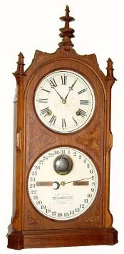 C.1880, Ithaca Clock Co., "No. 9 Shelf Cottage", 8-day time and strike calendar clock, with restoration. — Antique Clocks Price Guide