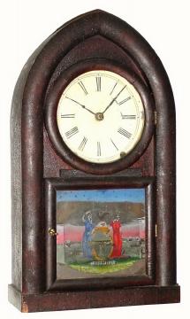 C.1855, Daniel Pratt and Sons, 8-day time and strike beehive clock in very good+ original condition with crusty finish. — Antique Clocks Price Guide
