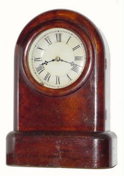 C.1868, Seth Thomas Clock Co., 8-day time/strike "Tudor No. 1" round top shelf clock in generally good+ condition. — Antique Clocks Price Guide