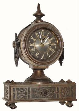 C.1875, American Clock Co., New York "Tucker No. 2" cast iron case shelf clock with Samuel Root 30-hour marine escapement movement. — Antique Clocks Price Guide