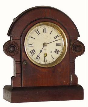 C.1875, Seth Thomas Clock Co., walnut 30-hour timepiece in good original condition. — Antique Clocks Price Guide