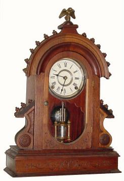 C.1879, William L. Gilbert Clock Co., "Baronet" model black walnut parlor clock. — Antique Clocks Price Guide