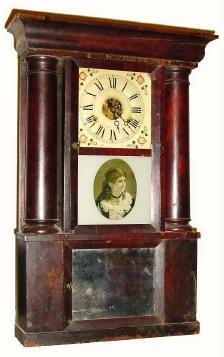 C.1845, Hills, Goodrich and Co., Plainville, Farmington, Conn., 30-hour time/strike hollow column shelf clock. — Antique Clocks Price Guide
