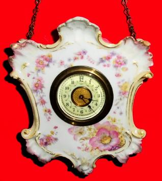 C.1910, Unknown, German-made hanging porcelain thirty-hour timepiece novelty. — Antique Clocks Price Guide