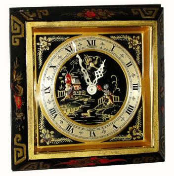 C.1949, Chelsea Clock Co., The Chinese Lacquer, 8-day desk timepiece, serial 524226. — Antique Clocks Price Guide