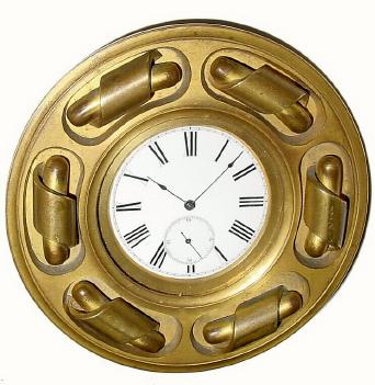 C.1900, Swiss Gilded brass timepiece with strut. — Antique Clocks Price Guide