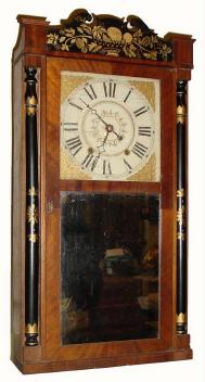 C.1837, Williams, Orton and Prestons and Co., Farmington, Conn., 30-hour time/strike wood movement shelf clock, with major restorations. — Antique Clocks Price Guide