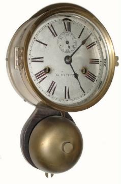 C.1930, Seth Thomas Clock Co., 1-day, outside bell, ship's clock, in generally good original condition. — Antique Clocks Price Guide