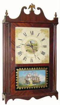 C.1825, Chauncey Ives, Bristol, Conn., pillar and scroll shelf clock, as-found. — Antique Clocks Price Guide