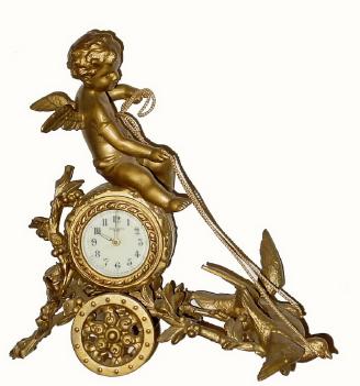C.1905, New Haven Clock Co., "Chariot" model thirty-hour novelty timepiece, with restorations. — Antique Clocks Price Guide