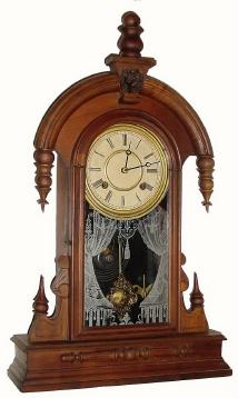 C.1880, William L. Gilbert Clock Co., "Parisian" walnut parlor clock, with restoration. — Antique Clocks Price Guide
