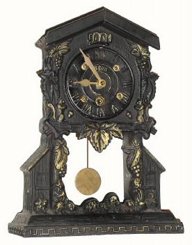C.1930, Lux, 8-Day shelf novelty clock, Black Forest motif, with restorations. — Antique Clocks Price Guide