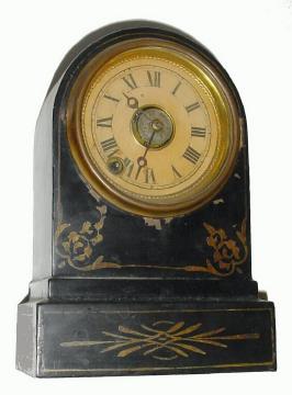 C.1875, Terry Clock Co., Waterbury, Conn., 8-Day iron case alarm/timepiece. — Antique Clocks Price Guide
