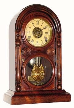 C.1880, E. Ingraham and Co., "Venetian No. 3 Extra", 8-day time/strike/alarm shelf clock, in excellent original condition — Antique Clocks Price Guide