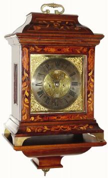 C.1880, English for the Dutch market, 8-day time and strike, walnut marquetry inlaid bracket clock (made in the style of a much earlier clock). — Antique Clocks Price Guide