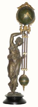 C.1890, Ansonia Clock Co., "Fisher" Swinging Arm clock, in generally good condition. — Antique Clocks Price Guide