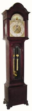 C.1910, English, Mahogany Tall Case clock with time, strike and brass dial with rolling moon. — Antique Clocks Price Guide