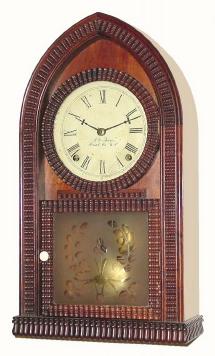 C.1850, J. C. Brown, Forestville Mfg. Co., 8-day time/strike ripple beehive shelf clock. — Antique Clocks Price Guide