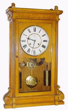 C.1886, Seth Thomas Clock Co., "Lincoln V.P." 8-day 2-weigHeight shelf clock, in excellent original condition. — Antique Clocks Price Guide