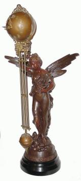 C.1900, Ansonia Clock Co., "Gloria" Ball Swing clock in very good restored condition. — Antique Clocks Price Guide