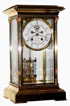 C.1986, "L'Epee Liberty Clock" musical crystal regulator, Serial No.80, made in France as a limited edition for the Franklin Mint. — Antique Clocks Price Guide