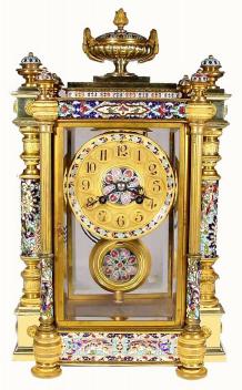 C.1900, French, Crystal Regulator, in the fanciest case we have seen in a while, and in excellent original condition with gilding intact. — Antique Clocks Price Guide