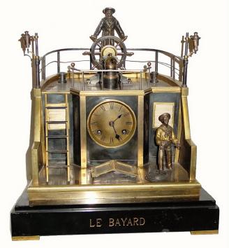 C.1890, French, "Ship's Quarter Deck" Automata clock from the Industrial Series. — Antique Clocks Price Guide