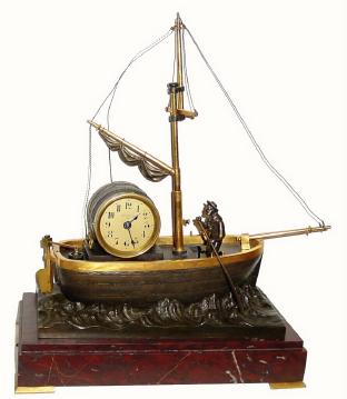 C.1880, French, rare "Oarsman" clock from the industrial series, in very good original condition. — Antique Clocks Price Guide