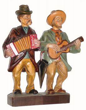 C.1960, German, a later carved wood, double figure mechanical whistler, in "like new" condition, — Antique Clocks Price Guide