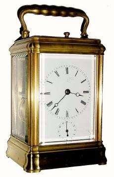C.1880, French, hour repeating Carriage Clock with alarm in a Gorge case. — Antique Clocks Price Guide