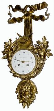 C.1880, Martinot, Paris, 8-day time and strike cast brass cartel clock with musical theme, and in very good condition. — Antique Clocks Price Guide