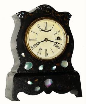 C.1850, Brewster and Ingrahams, Bristol (Attribution), mini iron case clock with MOP inlay, and in good condition. — Antique Clocks Price Guide