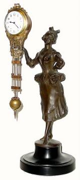 C.1910, German, Junghans, "Barmaid" 30-hour swinger timepiece in good original condition. — Antique Clocks Price Guide