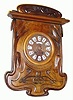 C.1910, French Art Nouveau Walnut Cartel clock in very good original condition.