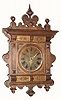 C.1890, German, Small Walnut cartel clock in fair to good original condition.