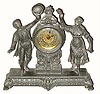 C.1894, Ansonia "FROLIC" double statue novelty clock in generally good original condition.