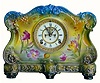 C.1904, Ansonia "La Vergne", Royal Bonn, porcelain china clock in like new condition.